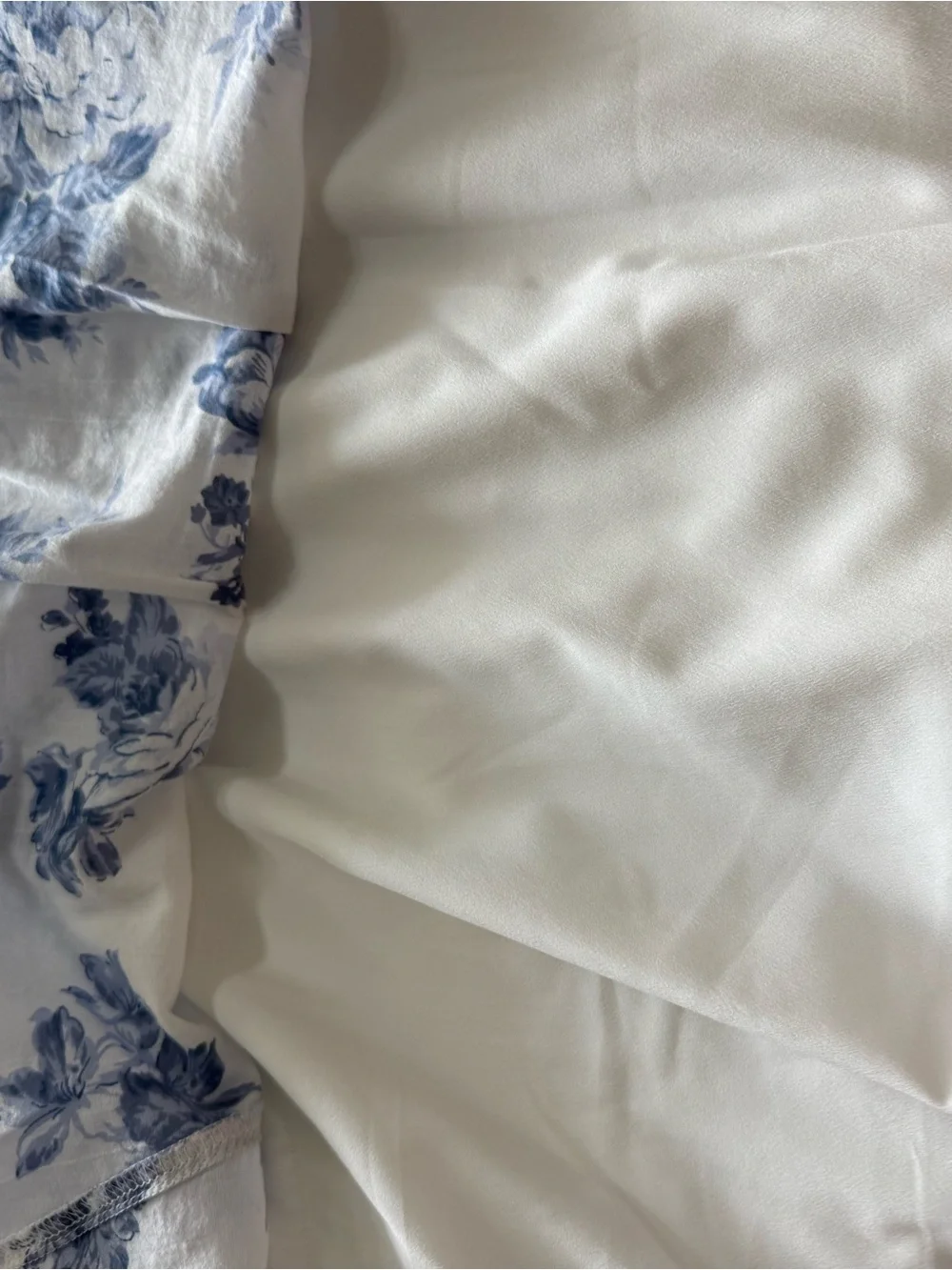 abercrombie kids White and Blue Floral Puff-Sleeve Dress
